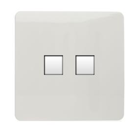 ART-2PCWH  Twin PC Ethernet Cat 5/6 Data Outlet Ice White